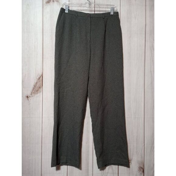 Sag Harbor‎ Pants Ladies 10 Petite Gray Dress Slacks Straight Leg - Picture 1 of 7